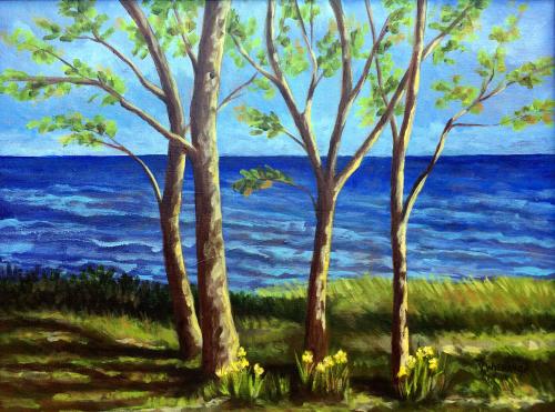 Daffodils on the Shore  (SOLD)