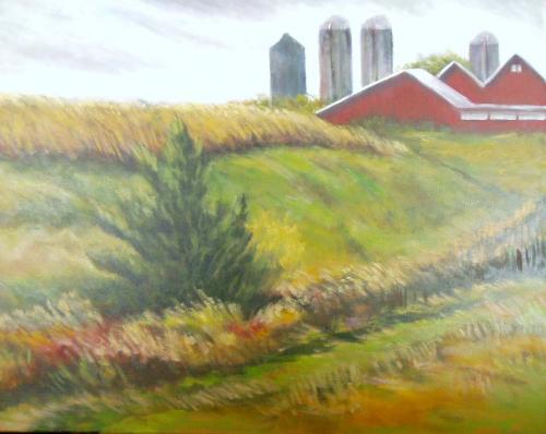 Barns on Alden Nash Road, Acrylic (SOLD)