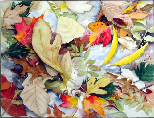 Fallen Leaves 3, Watercolor (SOLD)