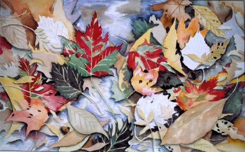 Fallen Leaves 5, Watercolor (SOLD)