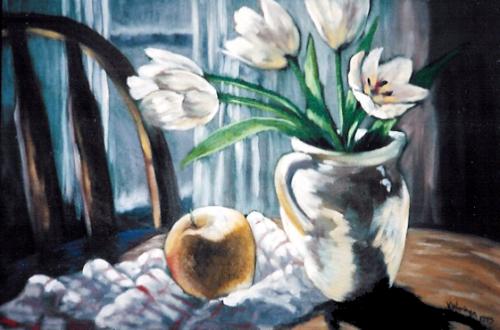 White Tulips 94, Oil (SOLD)