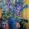 Delphiniums, Oil (SOLD)