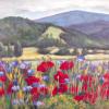 Roadside Poppies 3, Acrylic  (SOLD)