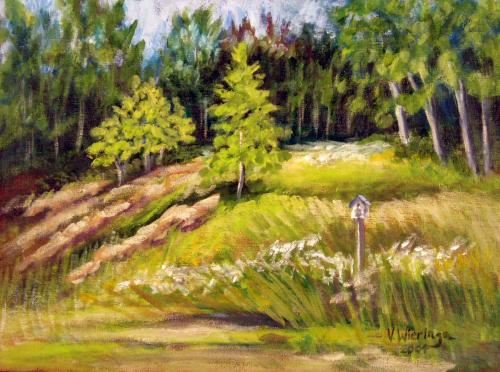 Onekama Cottage Backyard, Acrylic (SOLD)