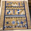 blue and beige collage quilt